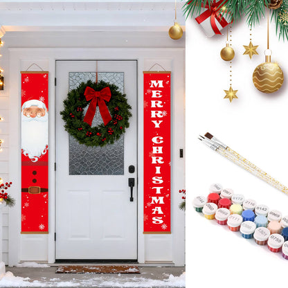 Santa on Red (Paint by Numbers Door Banners)