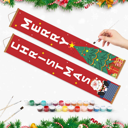 Christmas Tree Lettering (Paint by Numbers Door Banners)