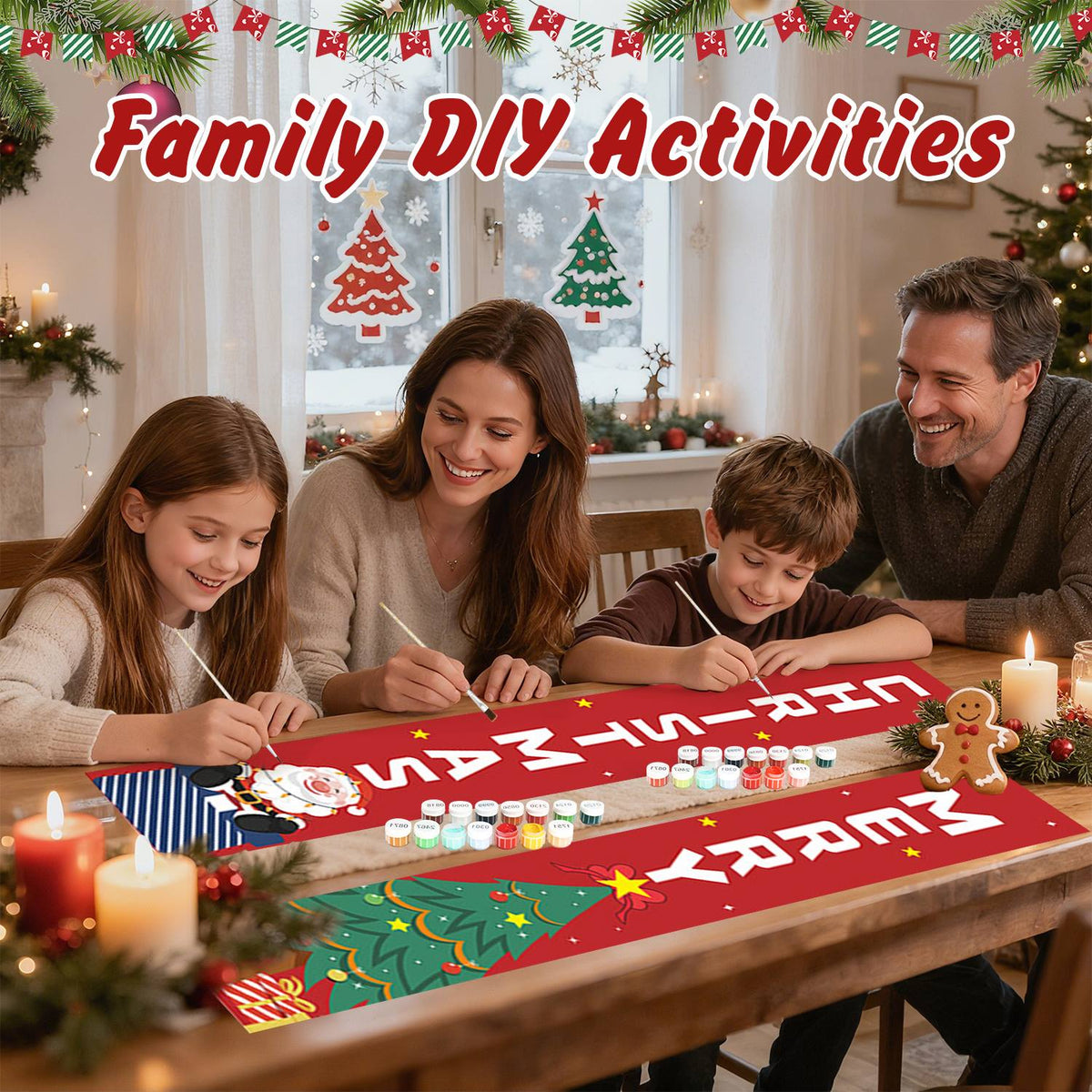 Christmas Tree Lettering (Paint by Numbers Door Banners)