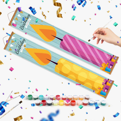 Colourful Birthday Candles (Paint by Numbers Door Banners)