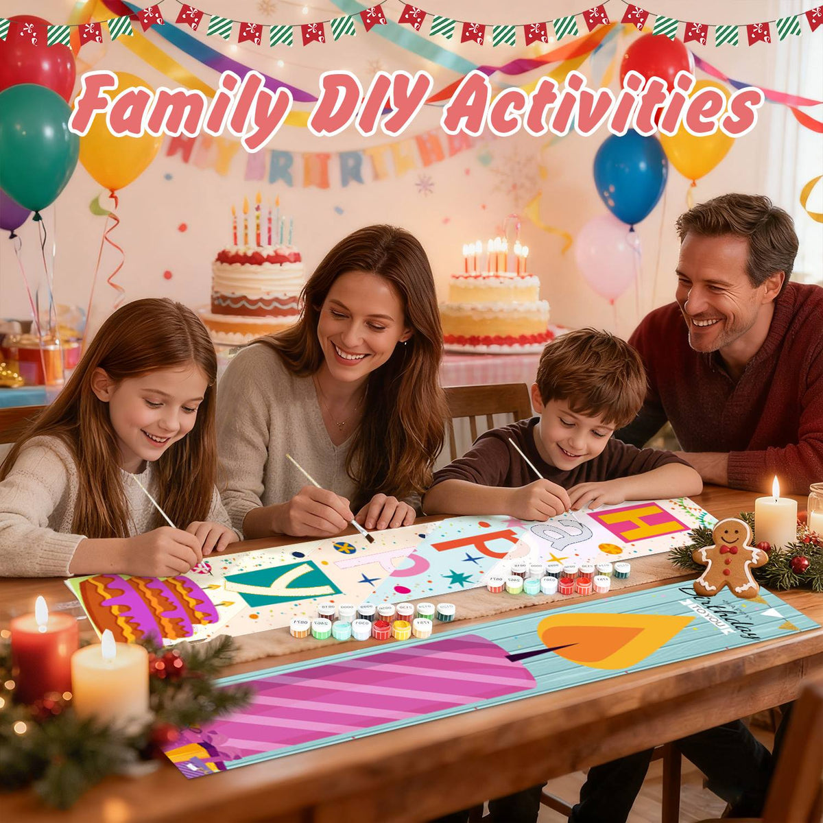 Colourful Birthday Candles (Paint by Numbers Door Banners)