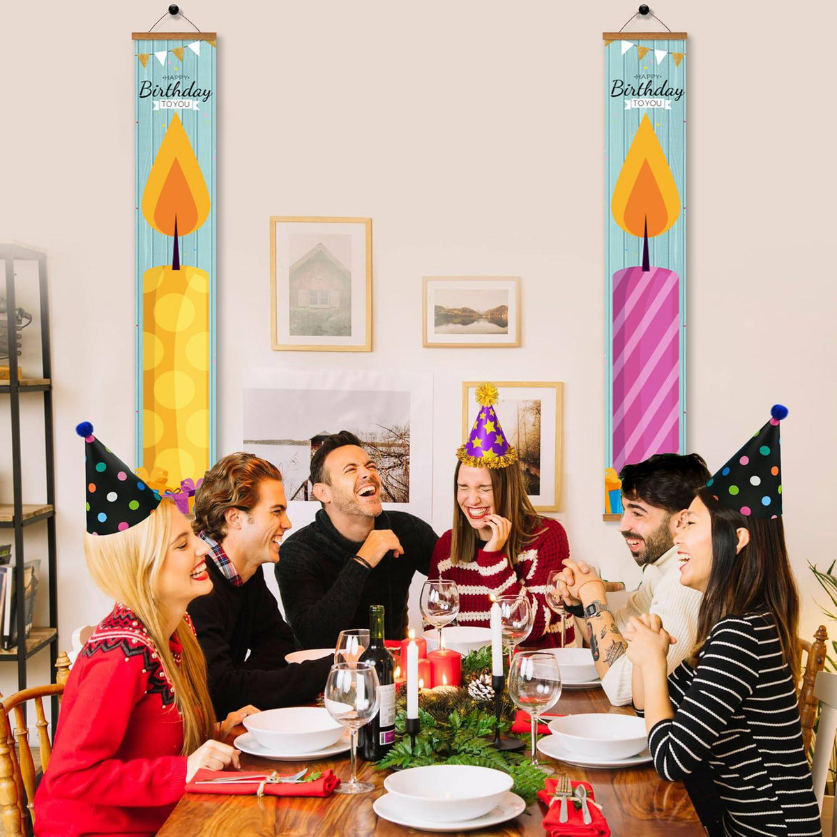 Colourful Birthday Candles (Paint by Numbers Door Banners)