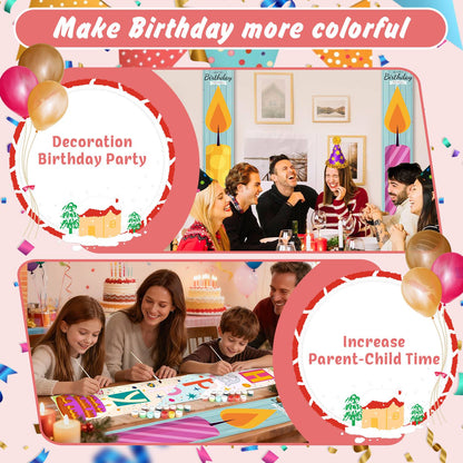 Colourful Birthday Candles (Paint by Numbers Door Banners)
