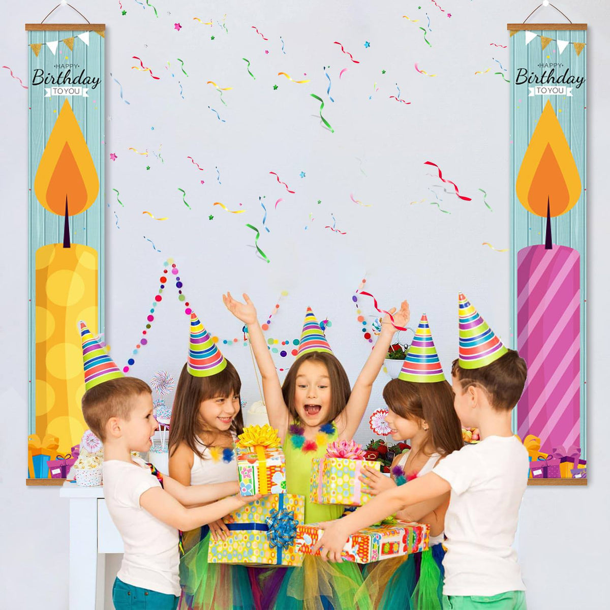 Colourful Birthday Candles (Paint by Numbers Door Banners)