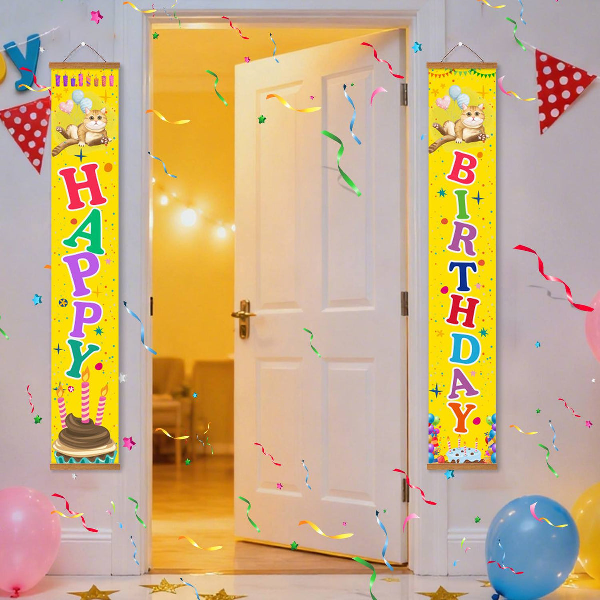 Yellow Happy Birthday (Paint by Numbers Door Banners)