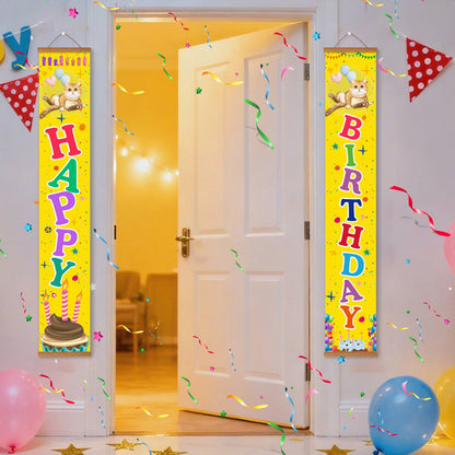 Yellow Happy Birthday (Paint by Numbers Door Banners)