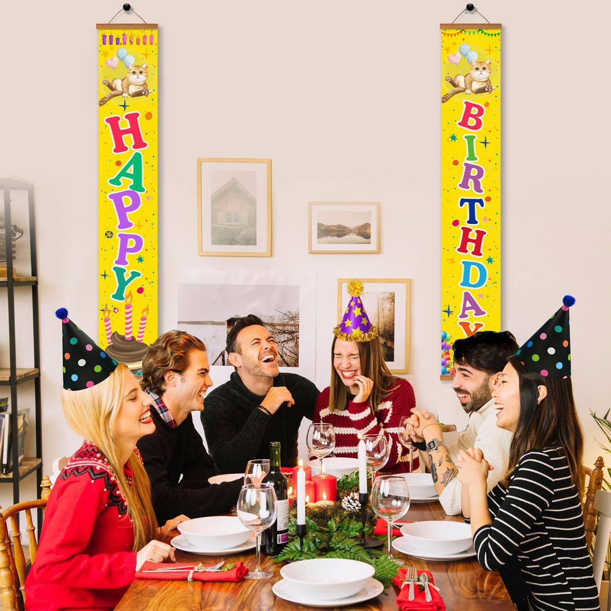 Yellow Happy Birthday (Paint by Numbers Door Banners)