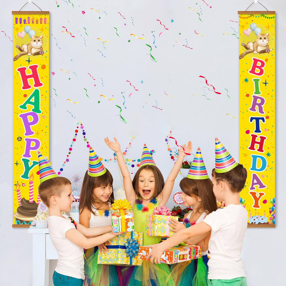 Yellow Happy Birthday (Paint by Numbers Door Banners)