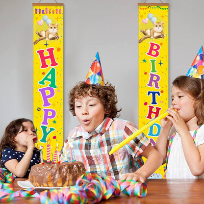 Yellow Happy Birthday (Paint by Numbers Door Banners)