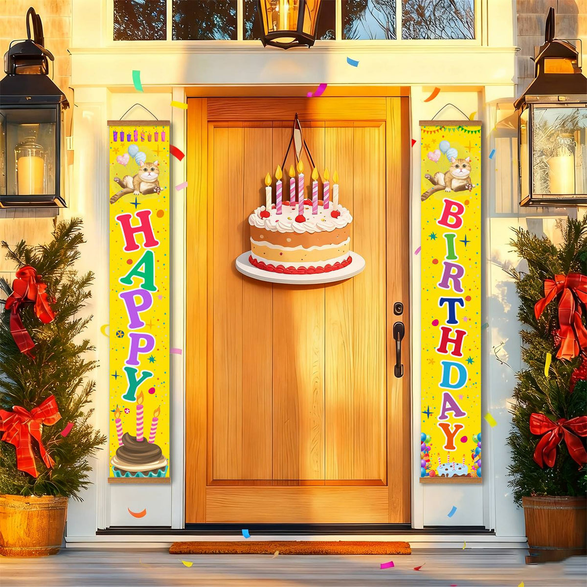 Yellow Happy Birthday (Paint by Numbers Door Banners)