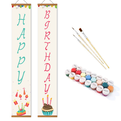 White Birthday Cake (Paint by Numbers Door Banners)
