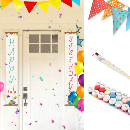 White Birthday Cake (Paint by Numbers Door Banners)
