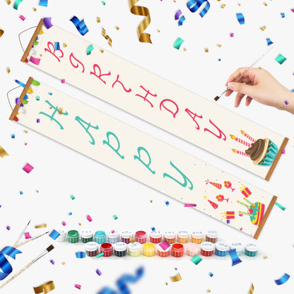 White Birthday Cake (Paint by Numbers Door Banners)