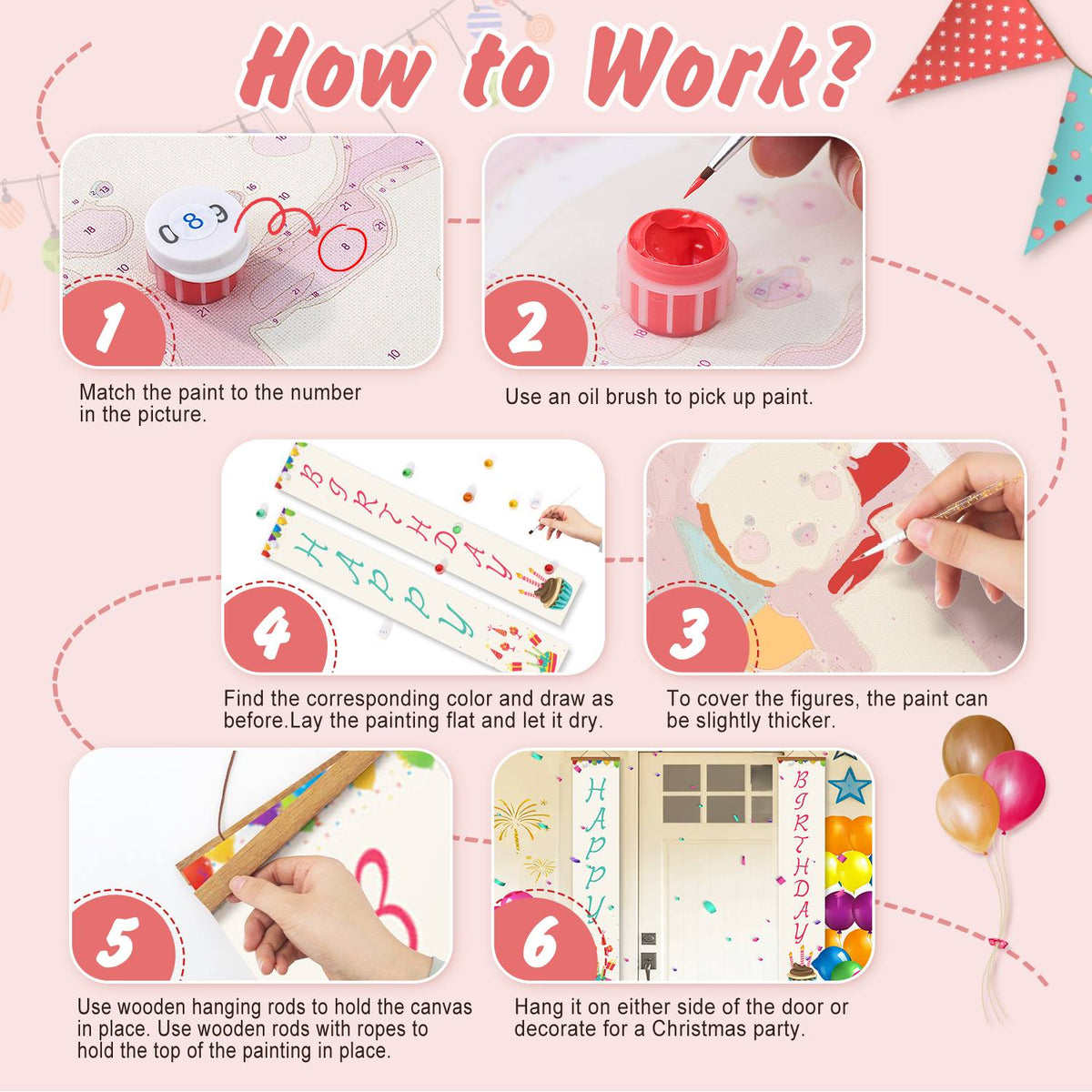 White Birthday Cake (Paint by Numbers Door Banners)