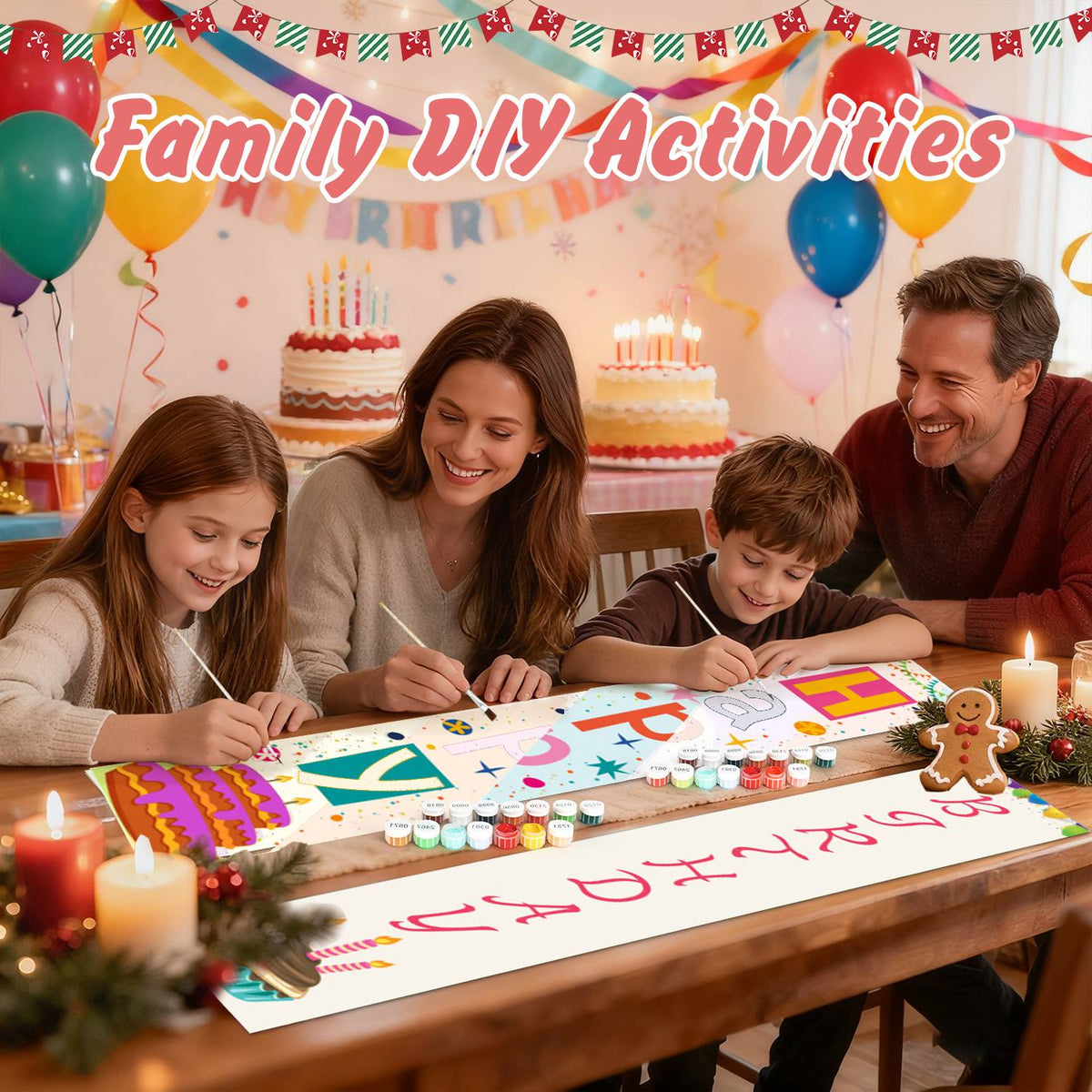White Birthday Cake (Paint by Numbers Door Banners)