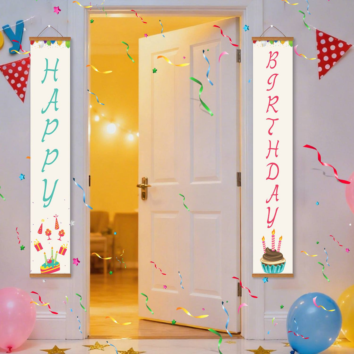 White Birthday Cake (Paint by Numbers Door Banners)