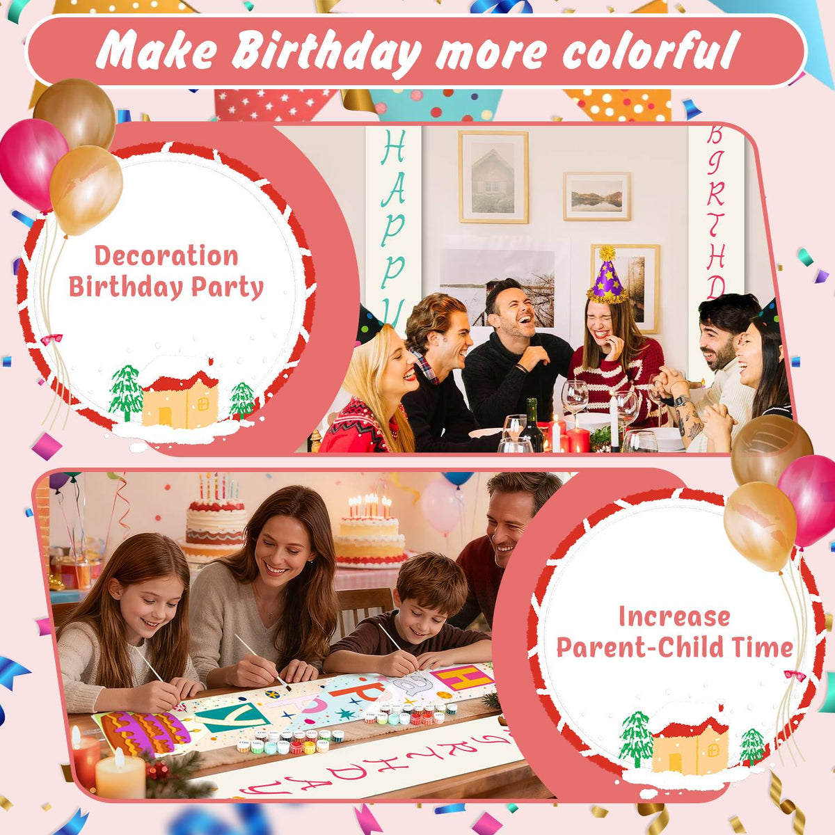 White Birthday Cake (Paint by Numbers Door Banners)