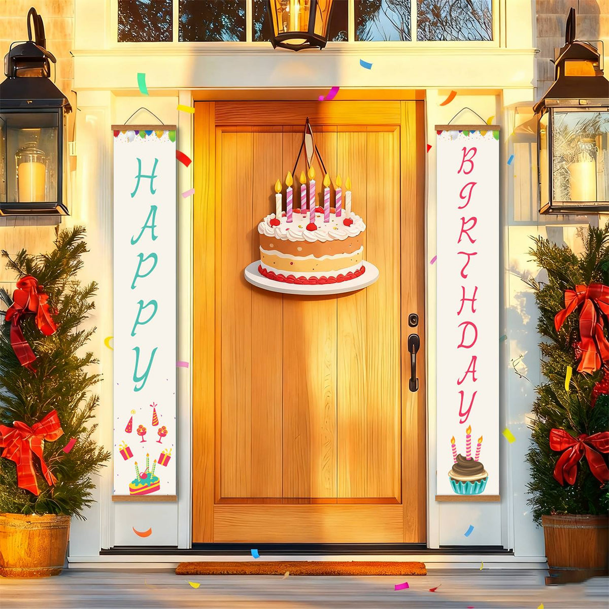 White Birthday Cake (Paint by Numbers Door Banners)