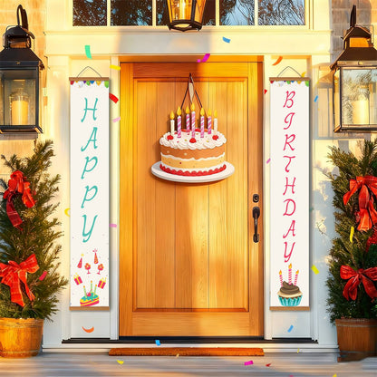 White Birthday Cake (Paint by Numbers Door Banners)