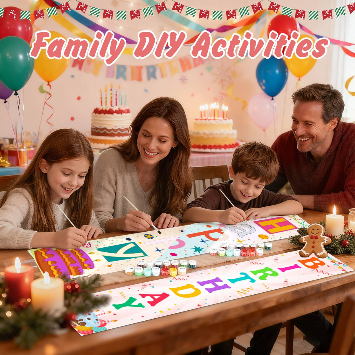 Rainbow Happy Birthday (Paint by Numbers Door Banners)