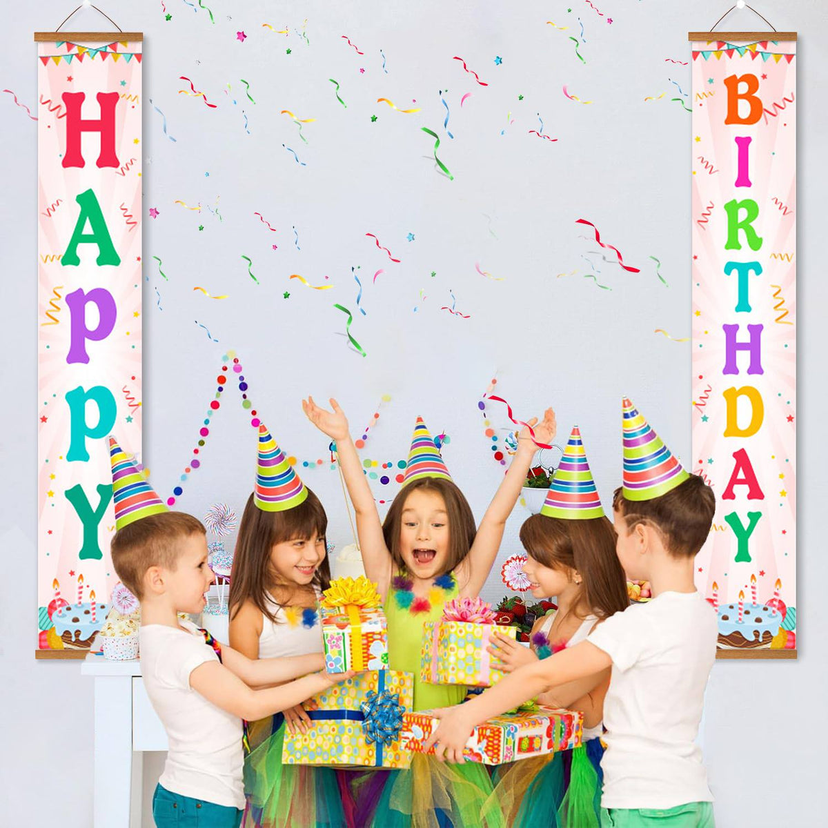 Rainbow Happy Birthday (Paint by Numbers Door Banners)