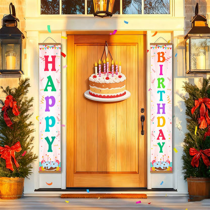 Rainbow Happy Birthday (Paint by Numbers Door Banners)