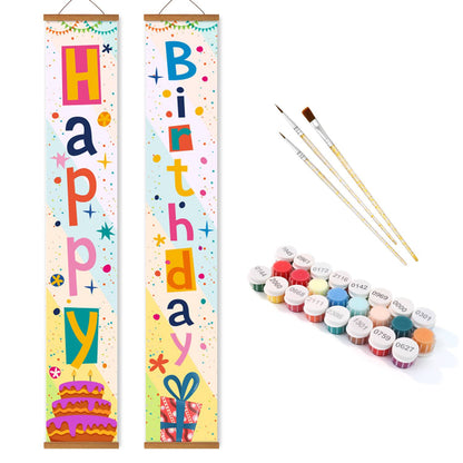 Colourful Birthday Cake (Paint by Numbers Door Banners)