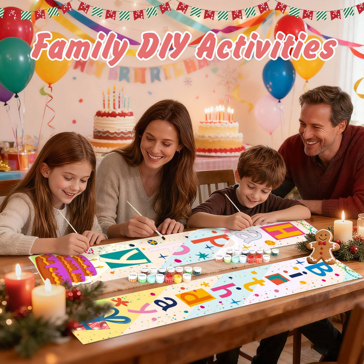 Colourful Birthday Cake (Paint by Numbers Door Banners)