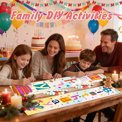 Colourful Birthday Cake (Paint by Numbers Door Banners)