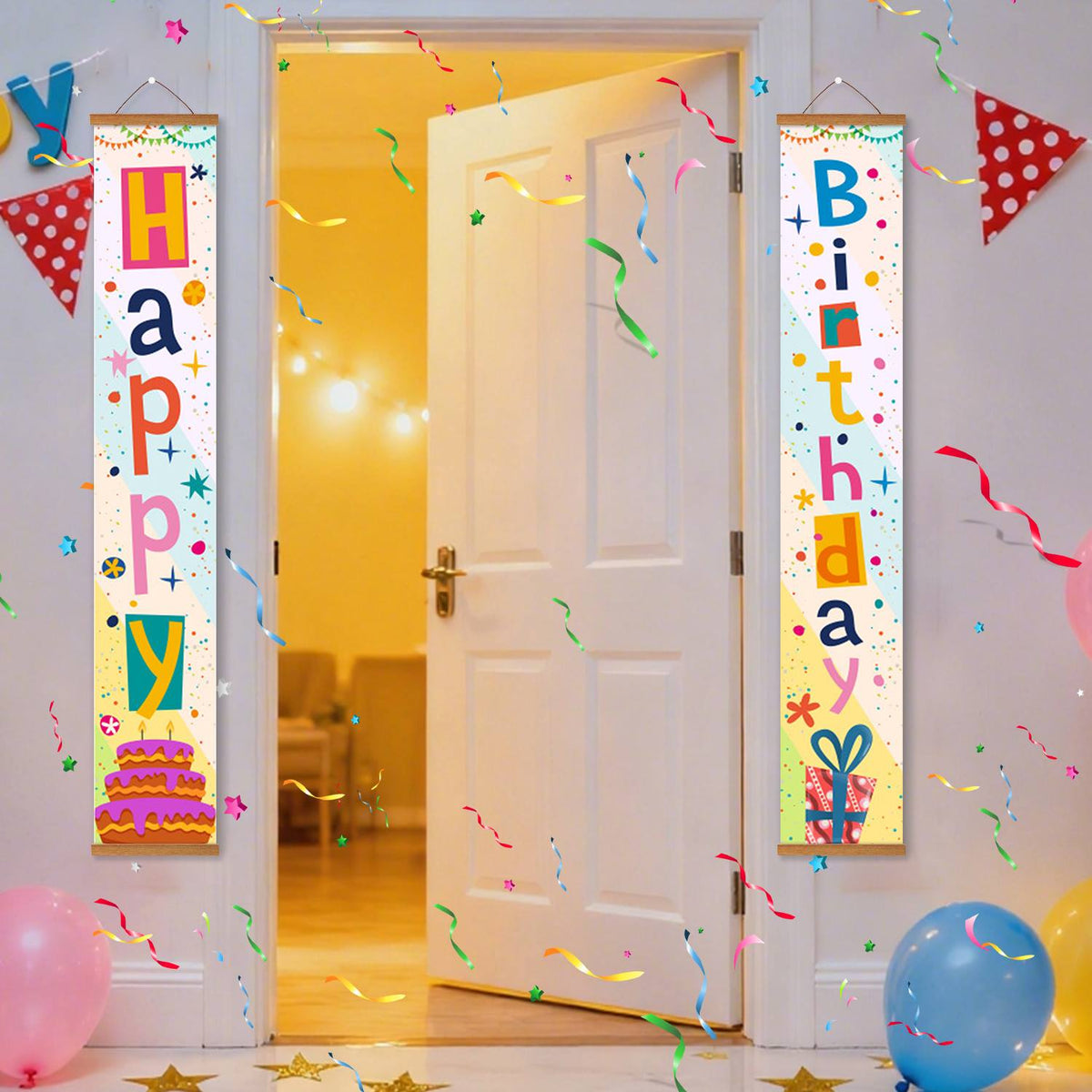 Colourful Birthday Cake (Paint by Numbers Door Banners)