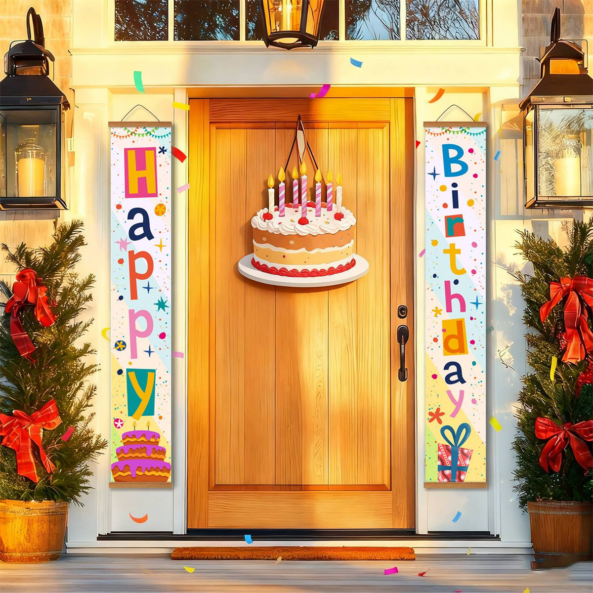Colourful Birthday Cake (Paint by Numbers Door Banners)