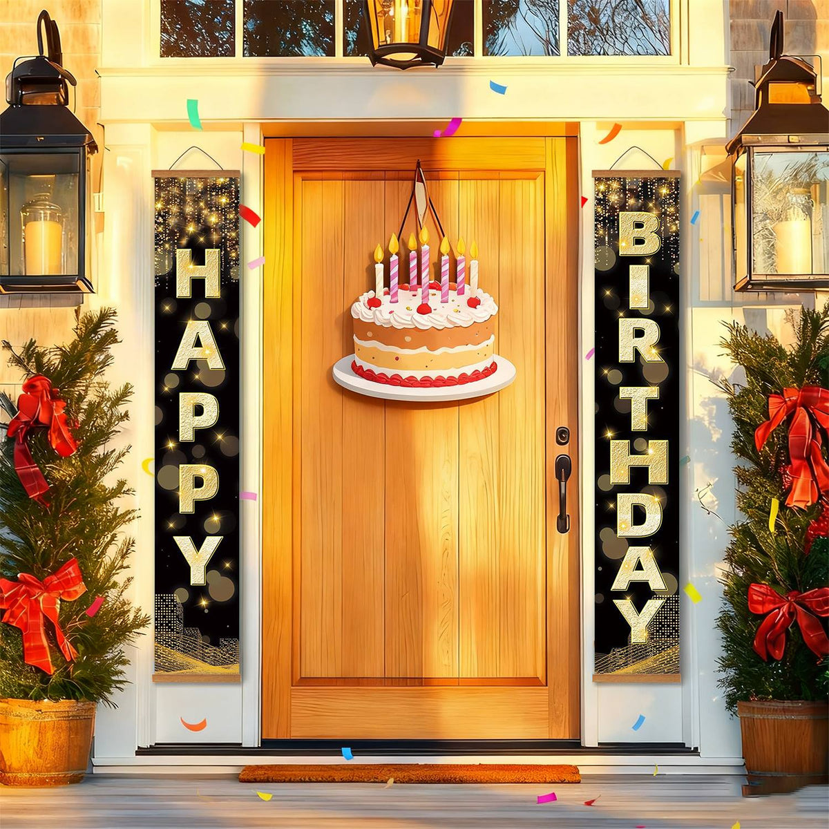 Black and Gold Happy Birthday (Paint by Numbers Door Banners)