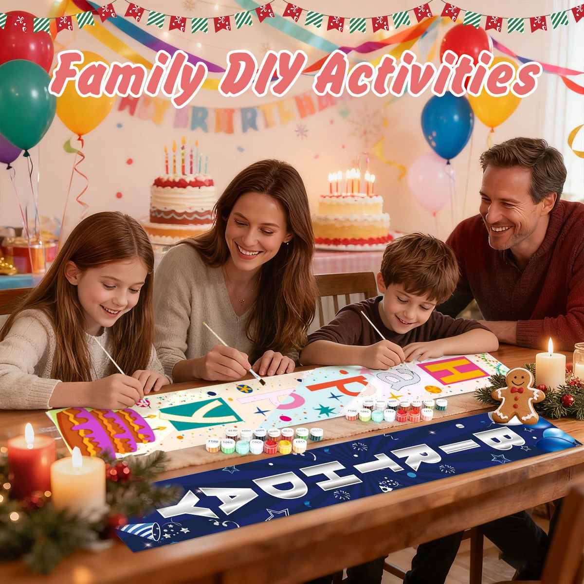 Blue Moonlit Birthday (Paint by Numbers Door Banners)