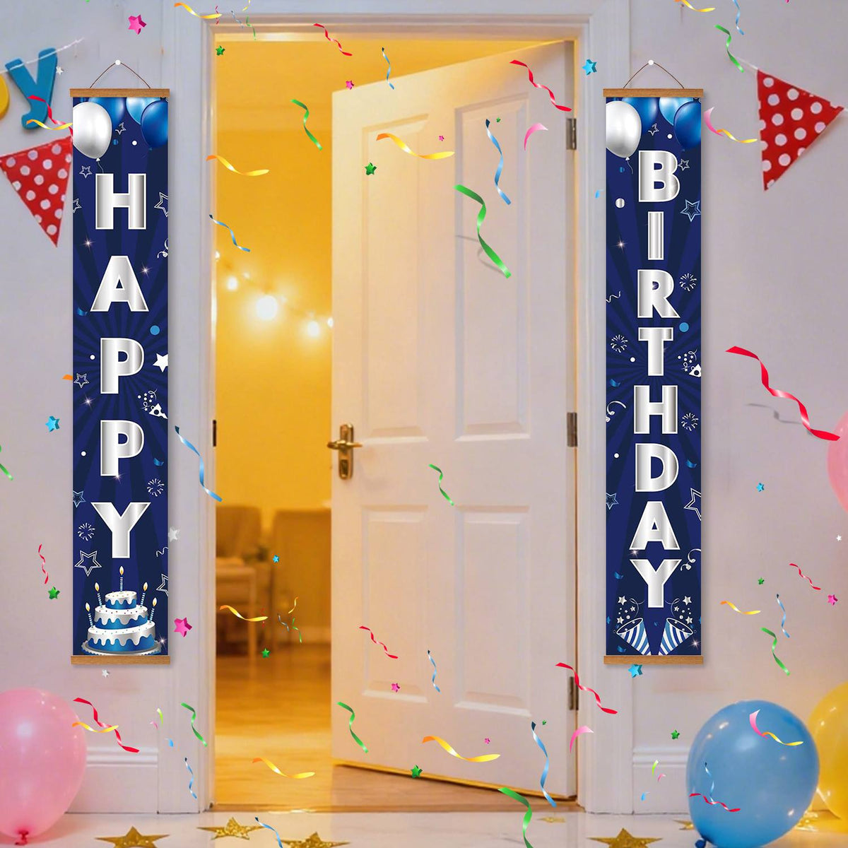 Blue Moonlit Birthday (Paint by Numbers Door Banners)