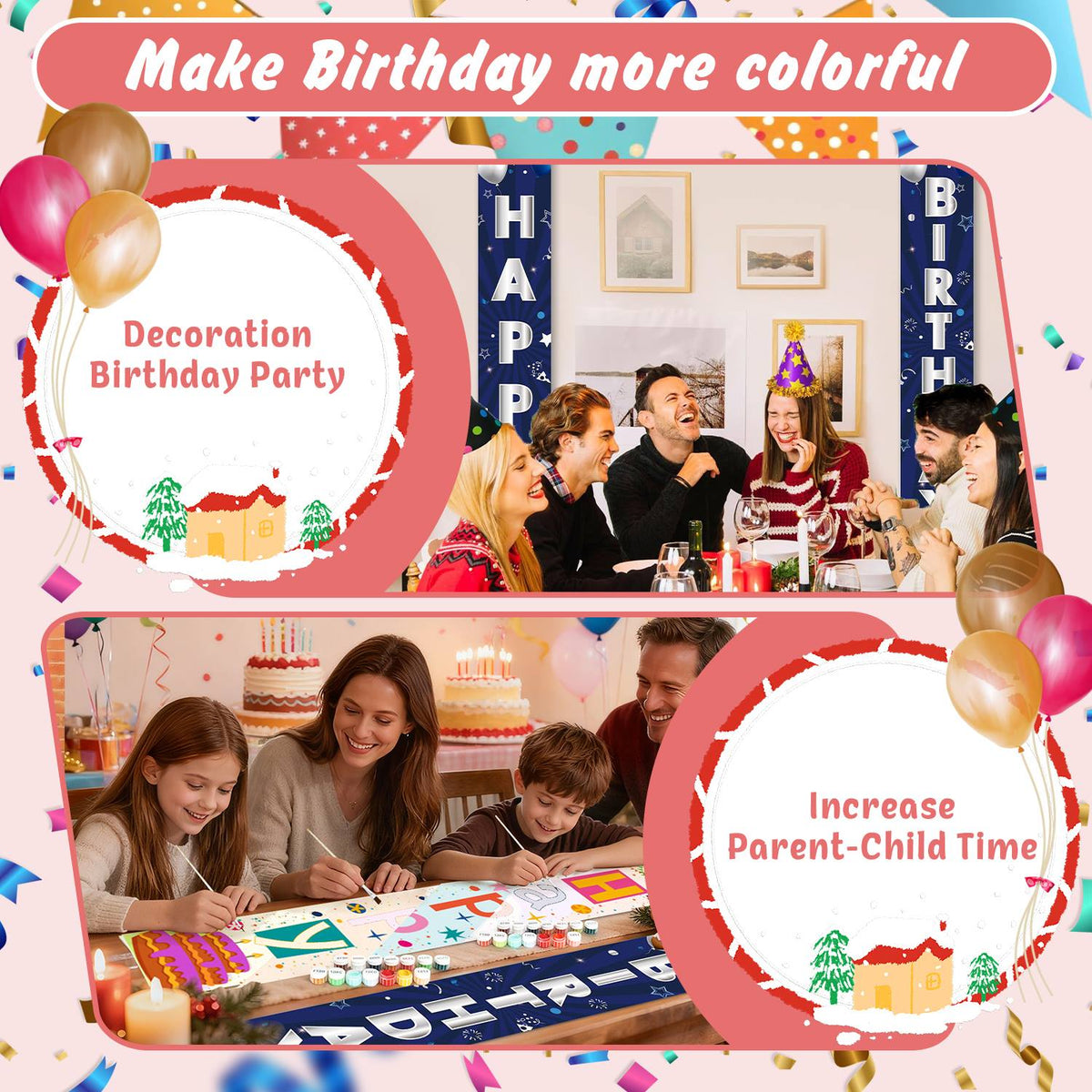 Blue Moonlit Birthday (Paint by Numbers Door Banners)