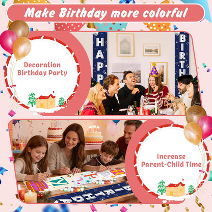 Blue Moonlit Birthday (Paint by Numbers Door Banners)