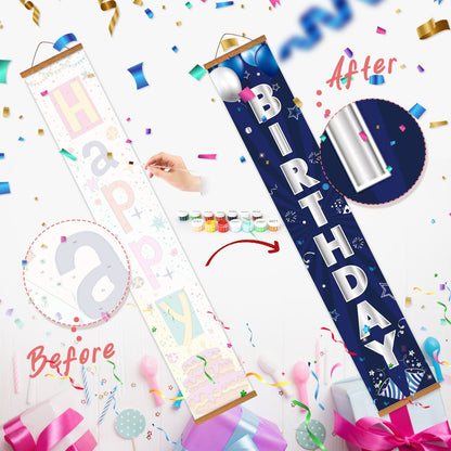 Blue Moonlit Birthday (Paint by Numbers Door Banners)