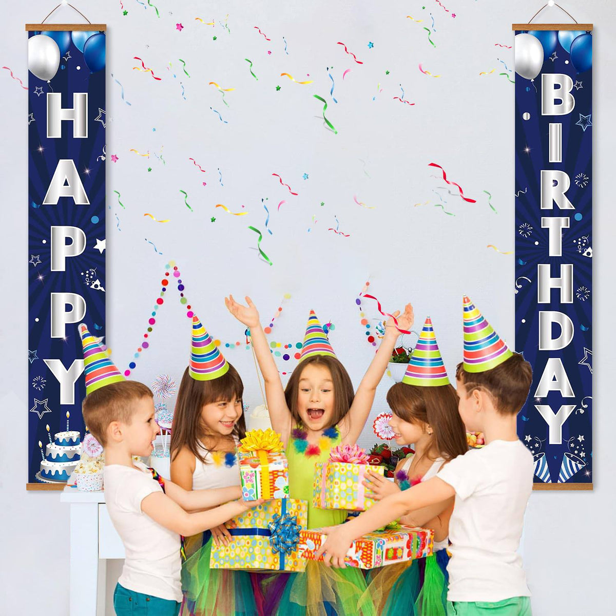 Blue Moonlit Birthday (Paint by Numbers Door Banners)