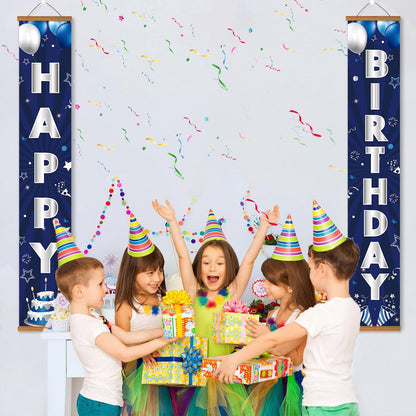 Blue Moonlit Birthday (Paint by Numbers Door Banners)
