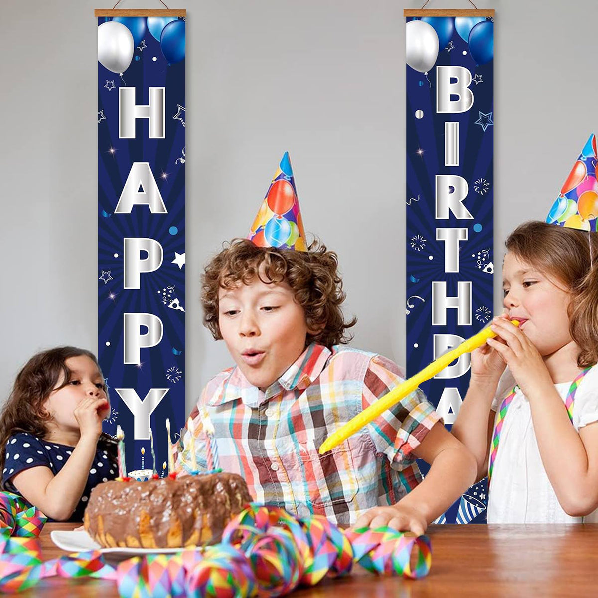 Blue Moonlit Birthday (Paint by Numbers Door Banners)