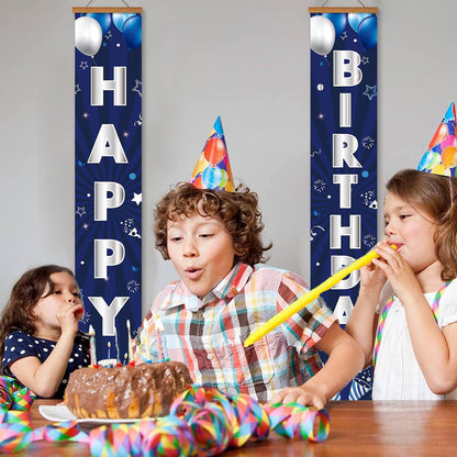 Blue Moonlit Birthday (Paint by Numbers Door Banners)