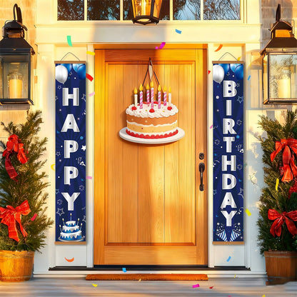Blue Moonlit Birthday (Paint by Numbers Door Banners)