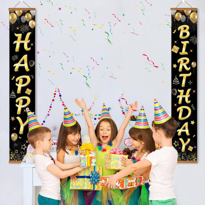 Black and Gold Birthday Wishes (Paint by Numbers Door Banners)