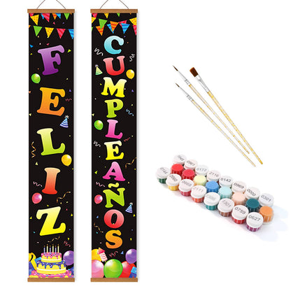 Bright Birthday on Black (Paint by Numbers Door Banners)