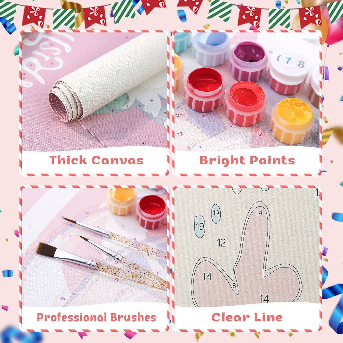 Bright Birthday on Black (Paint by Numbers Door Banners)