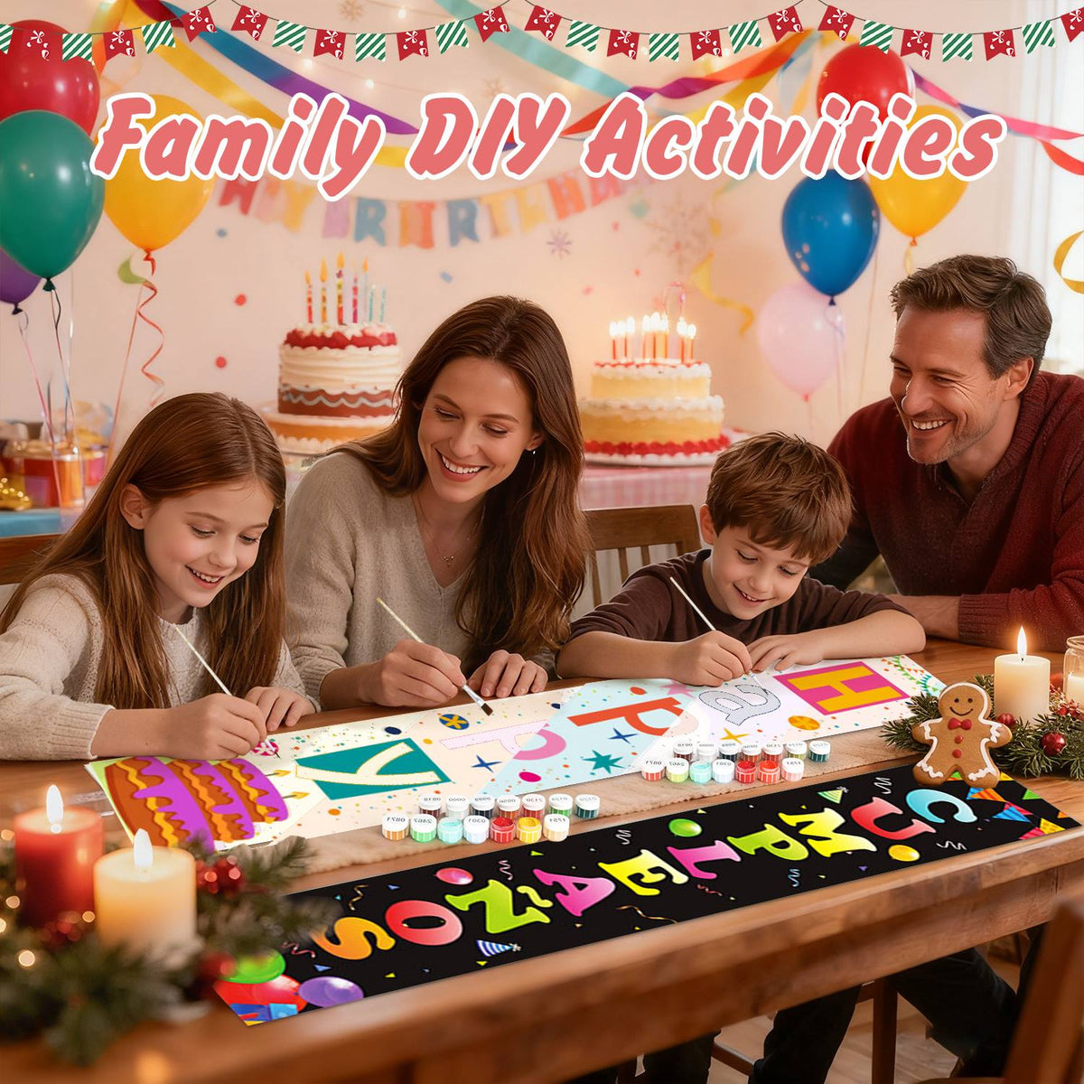 Bright Birthday on Black (Paint by Numbers Door Banners)