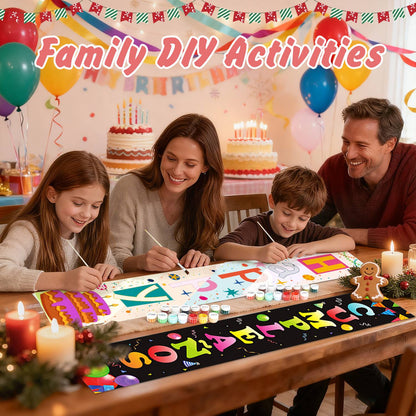 Bright Birthday on Black (Paint by Numbers Door Banners)