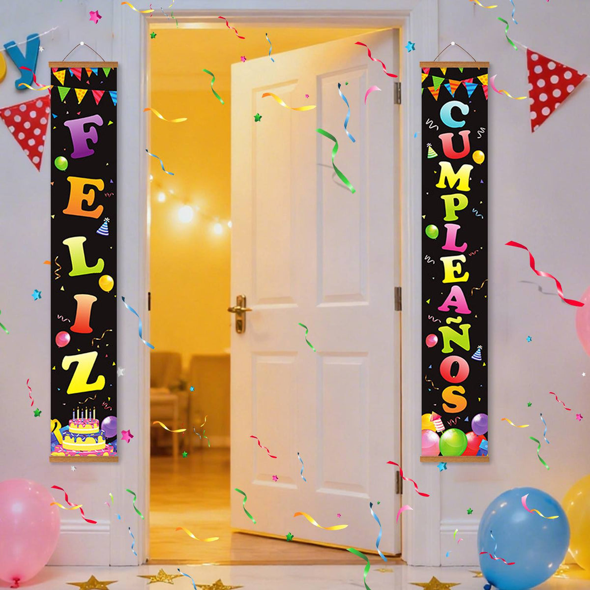 Bright Birthday on Black (Paint by Numbers Door Banners)