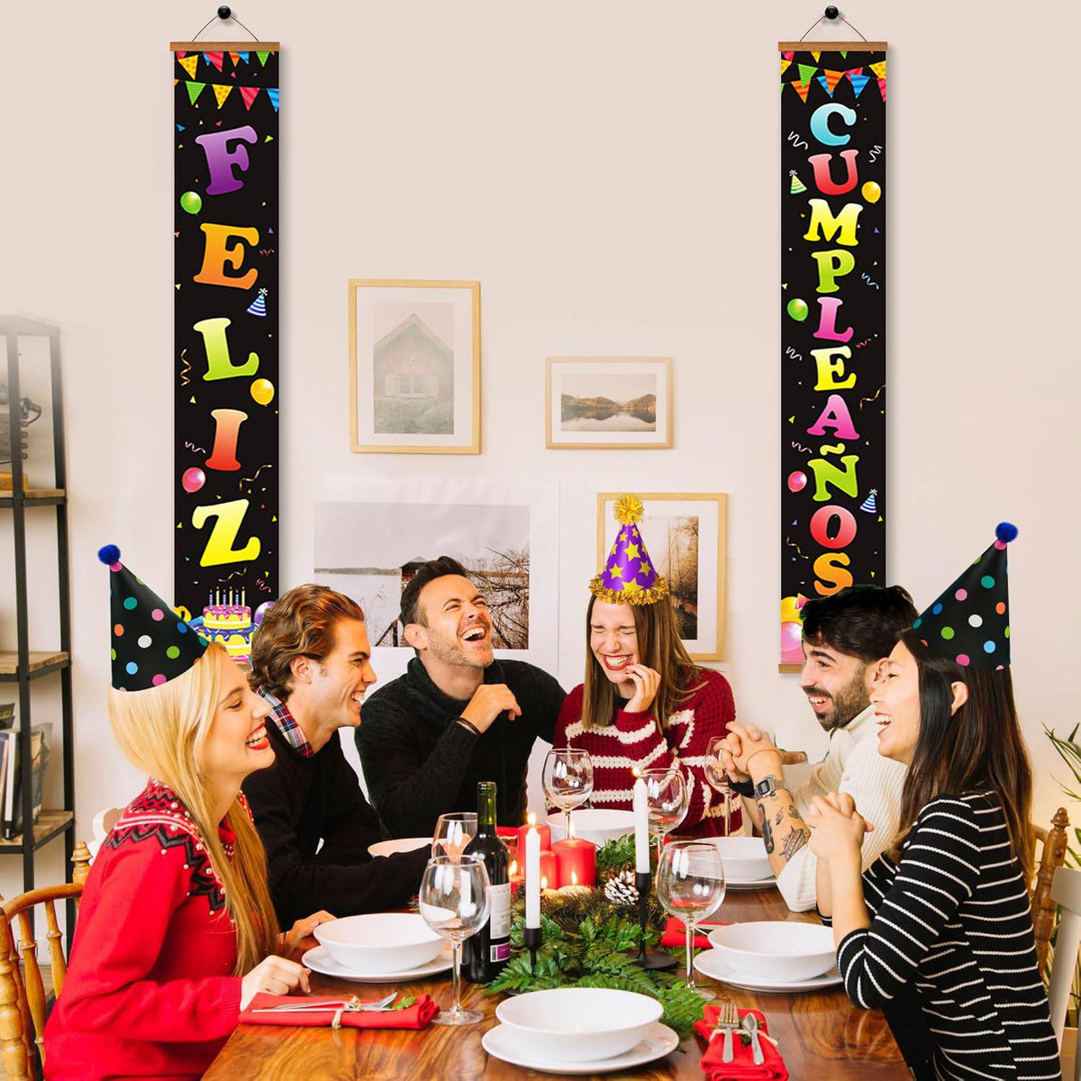 Bright Birthday on Black (Paint by Numbers Door Banners)