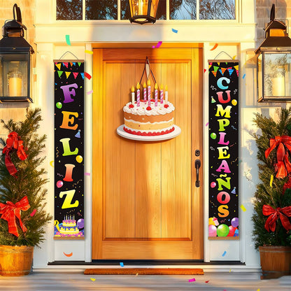 Bright Birthday on Black (Paint by Numbers Door Banners)